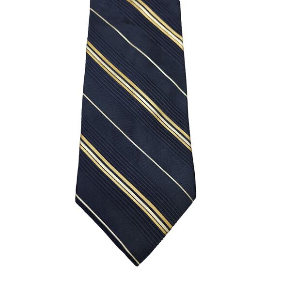 Wilke-Rodriguez Neck Tie 100% Imported Silk Mens Black Gold Formal Wedding Prom - Picture 1 of 12